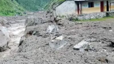 Bajura flood destroys