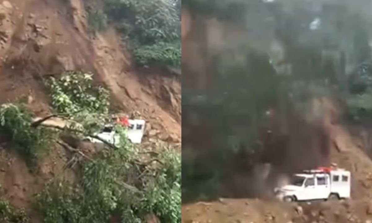 Landslide buries jeep in Parbat, no injuries